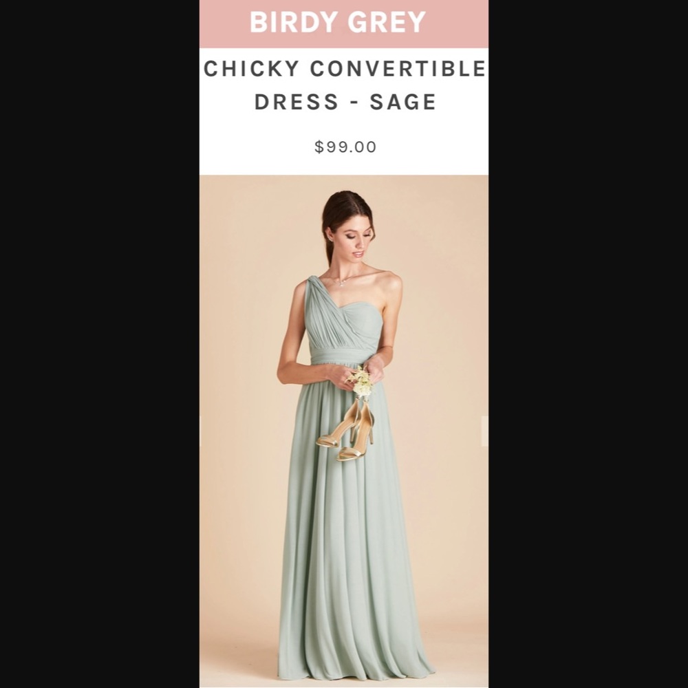 NWT Bridesmaid dress gown sage green Small